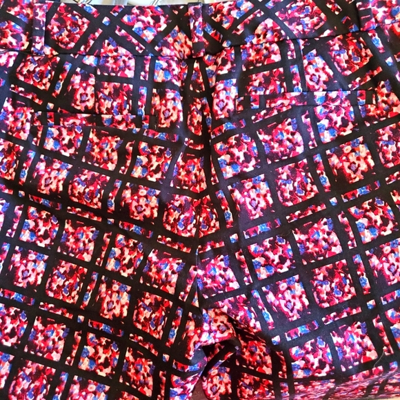 Banana Republic Hampton Fit Crop Ankle Pant Pink  Black Print Sz 0 - Picture 7 of 7